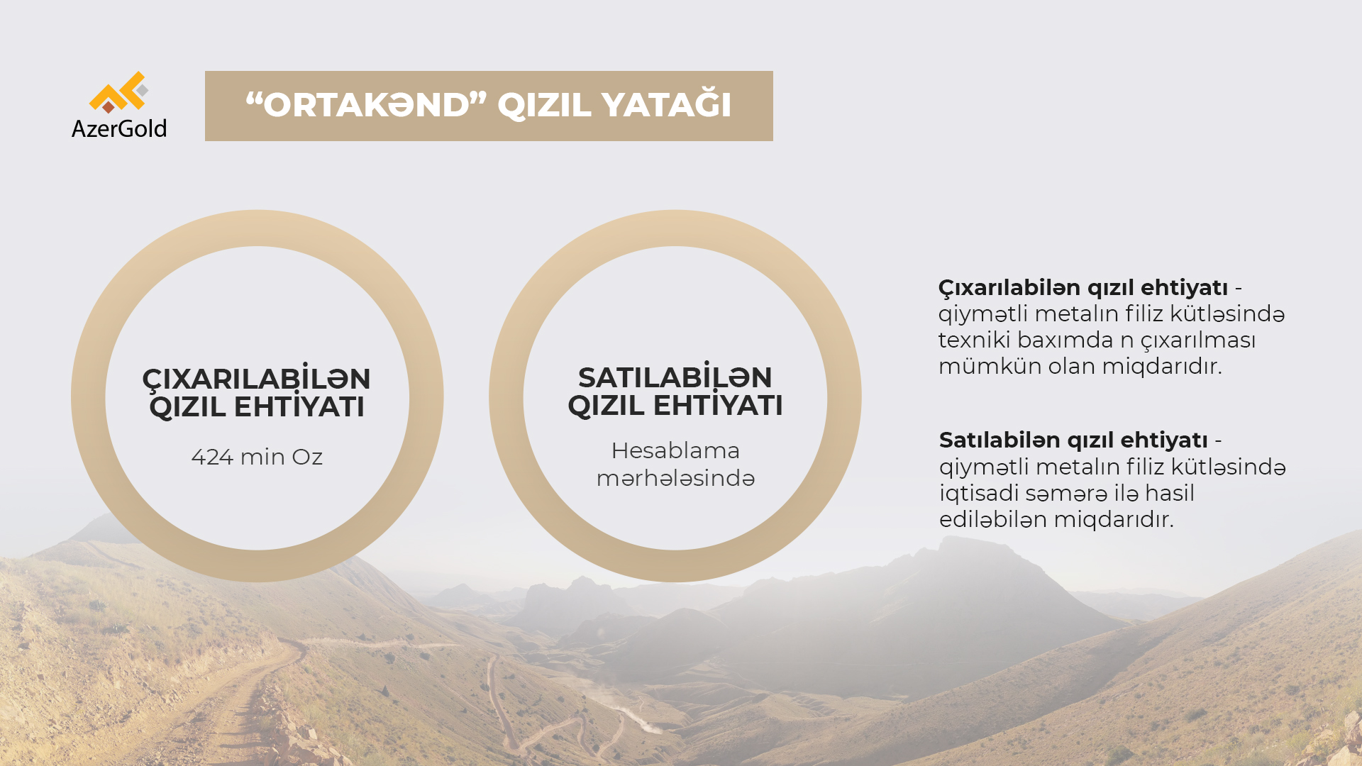 Positive Preliminary Results of Geological Exploration at the Ortakend Gold Deposit